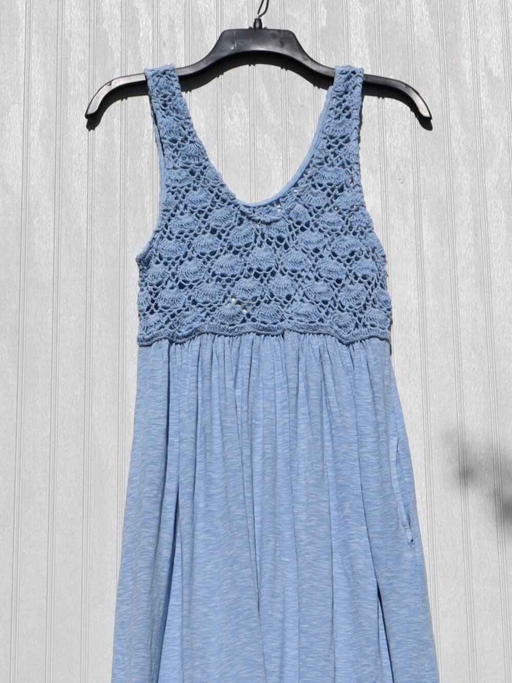 NWT Aerie Light Blue Crocheted Maxi Dress L